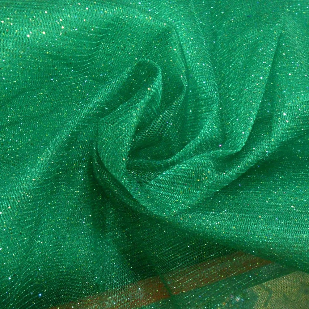 Ткань фатин металлик цвет зеленый
