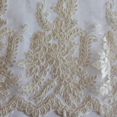 Гипюр корд - цвет кремовый