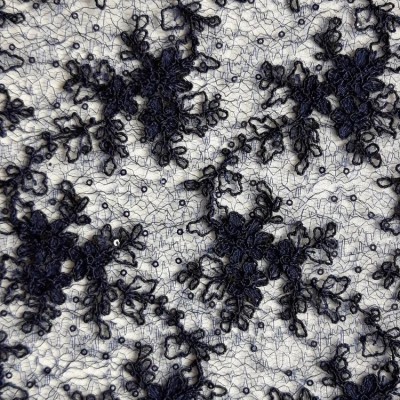 Гипюр паутинка - цвет темно синий