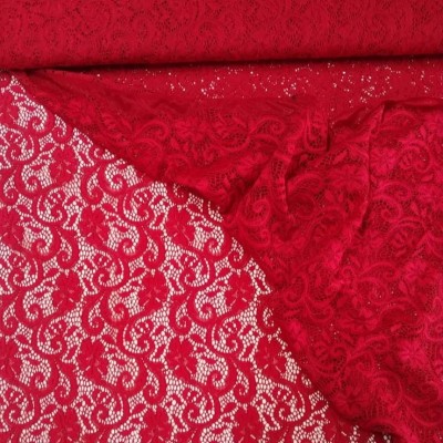 Гипюр стрейчевый - цвет алый Гипюр стрейчевый - цвет алый