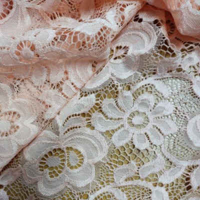 Гипюр стрейчевый - цвет персиковый Гипюр стрейчевый - цвет персиковый