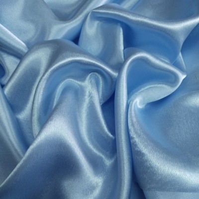 Креп-Сатин (креп-атлас) - цвет голубой