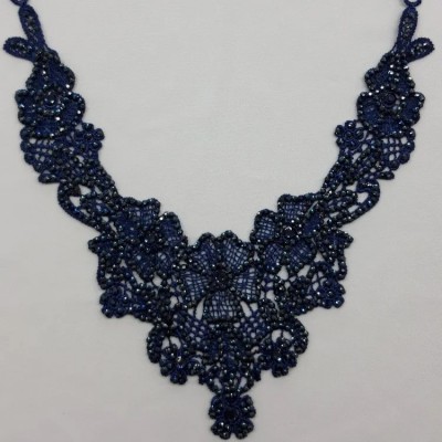 Воротник декоративный темно-синего цвета