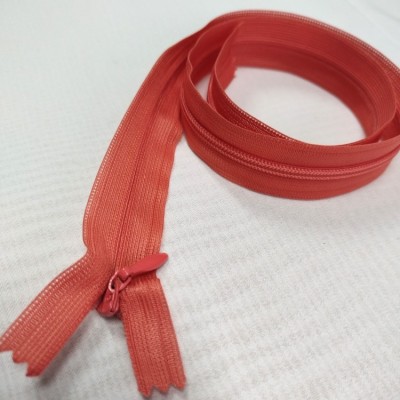 Молния потайная платетльная неразъемная цвет коралловый