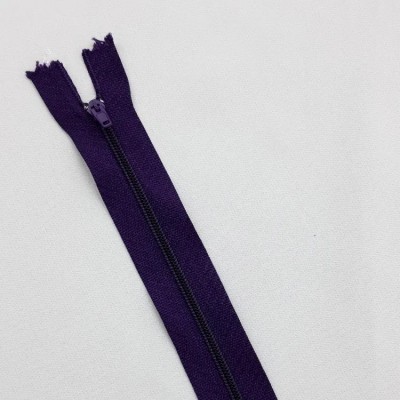 Молния простая неразъемная фиолетовая, 20 см, 5 шт