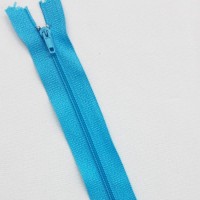 Молния простая неразъемная голубая, 20 см, 5 шт