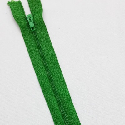 Молния простая неразъемная зеленая, 20 см, 5 шт