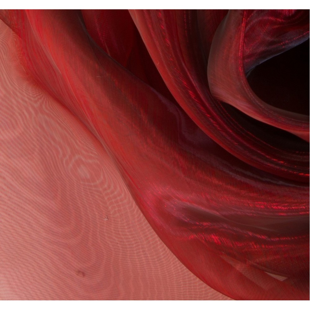 Ткань плательная органза бордового цвета, ширина 150 см