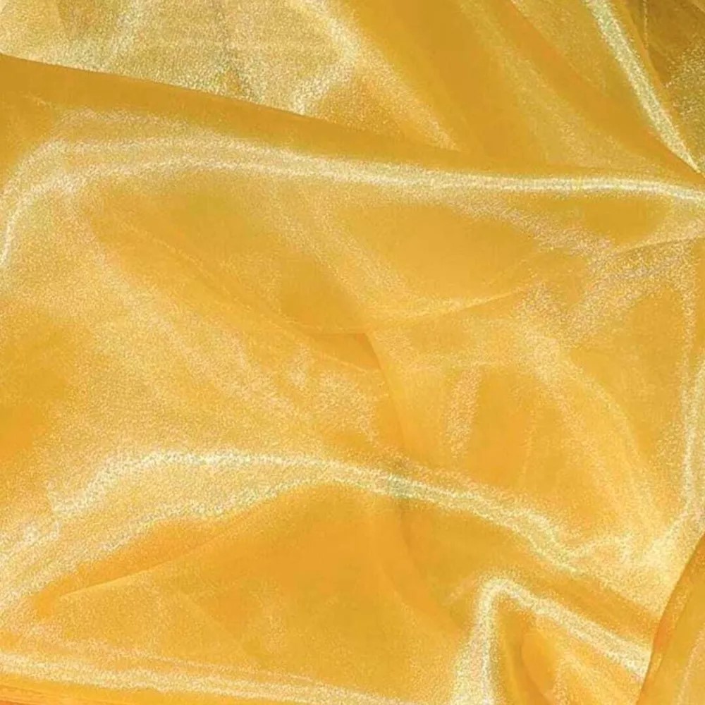 Ткань плательная органза золотого цвета, ширина 150 см