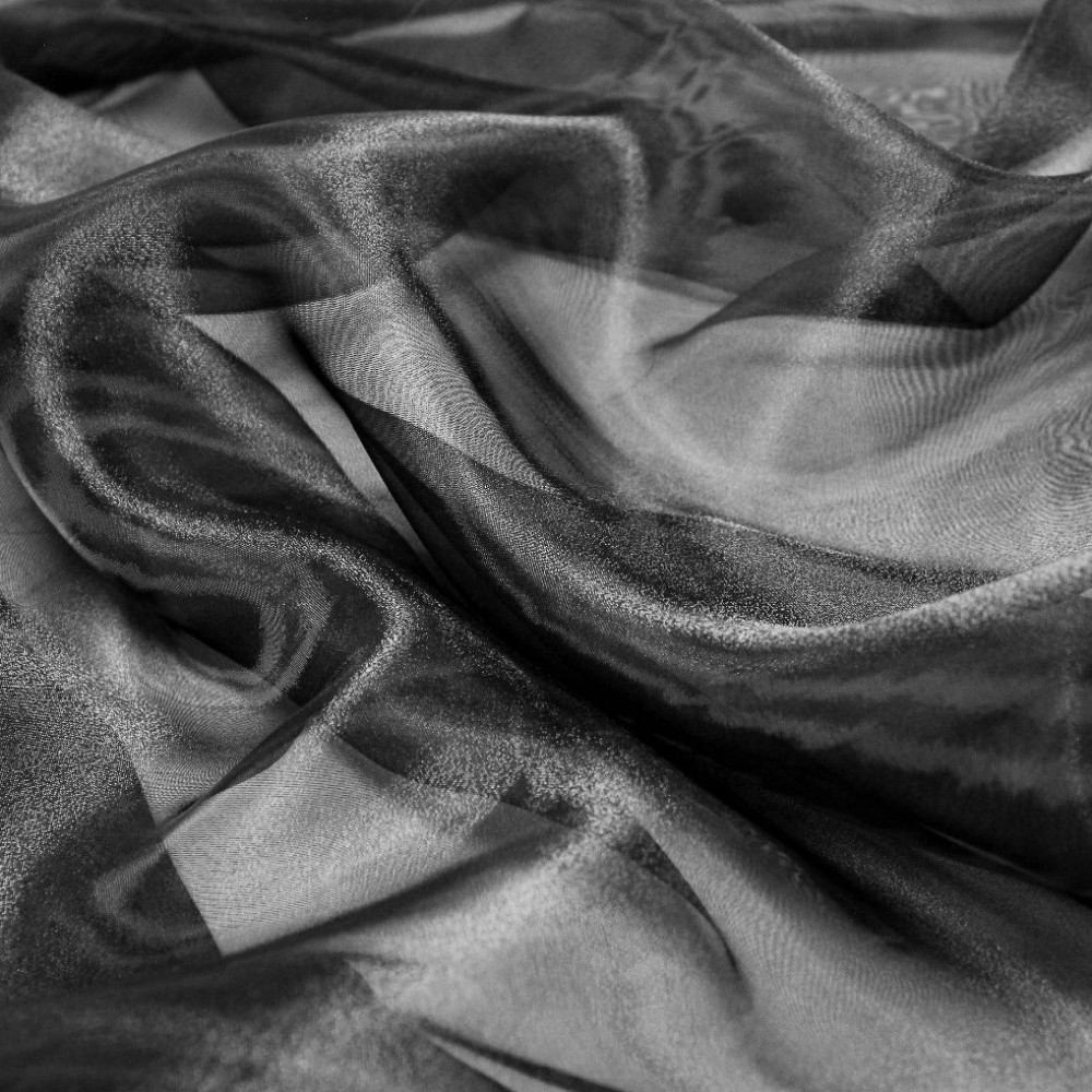 Ткань плательная органза черного цвета, ширина 150 см