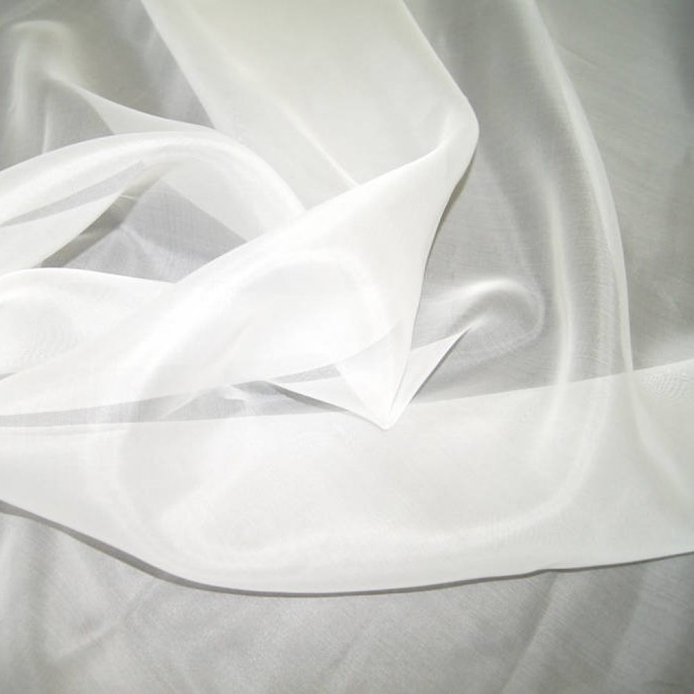 Ткань плательная органза белого цвета, ширина 150 см