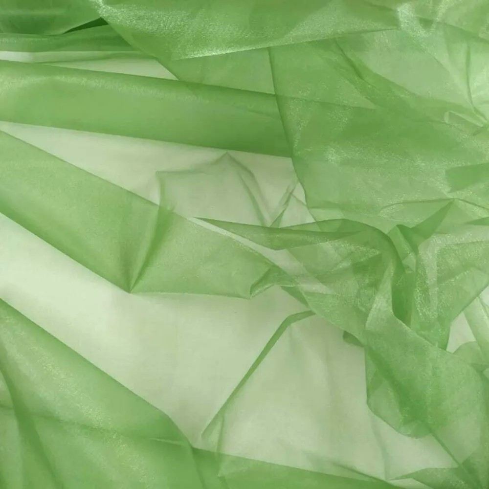 Ткань плательная органза зеленого цвета, ширина 150 см