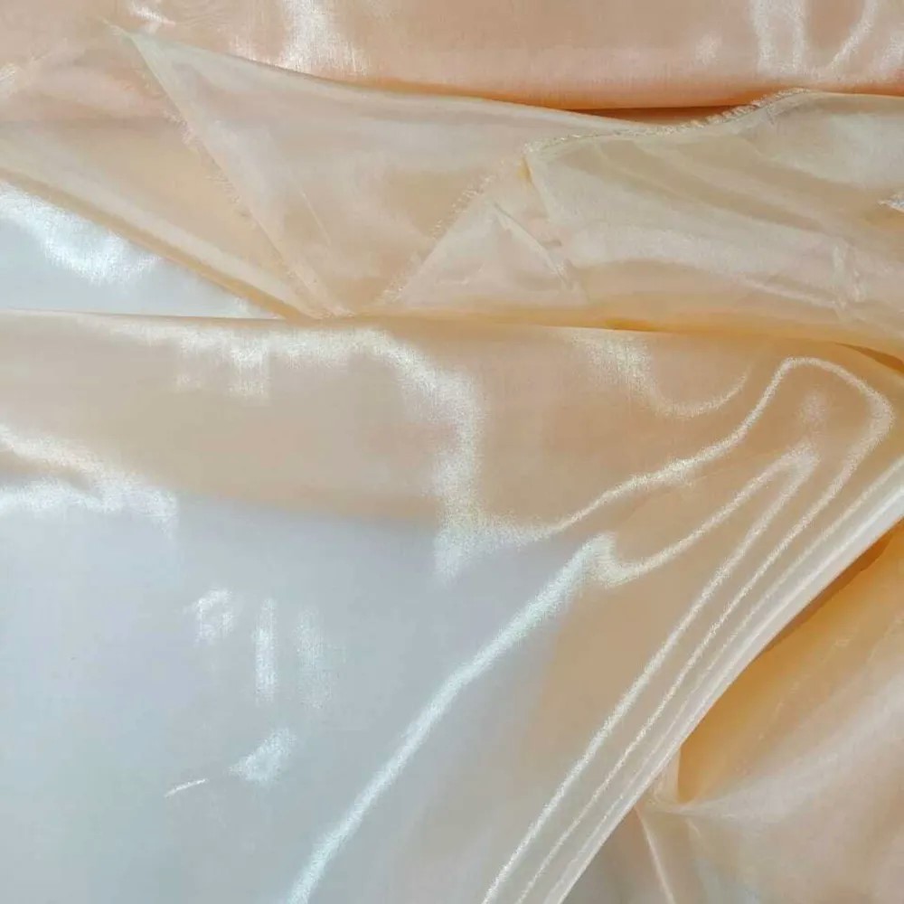 Ткань плательная органза персикового цвета, ширина 150 см
