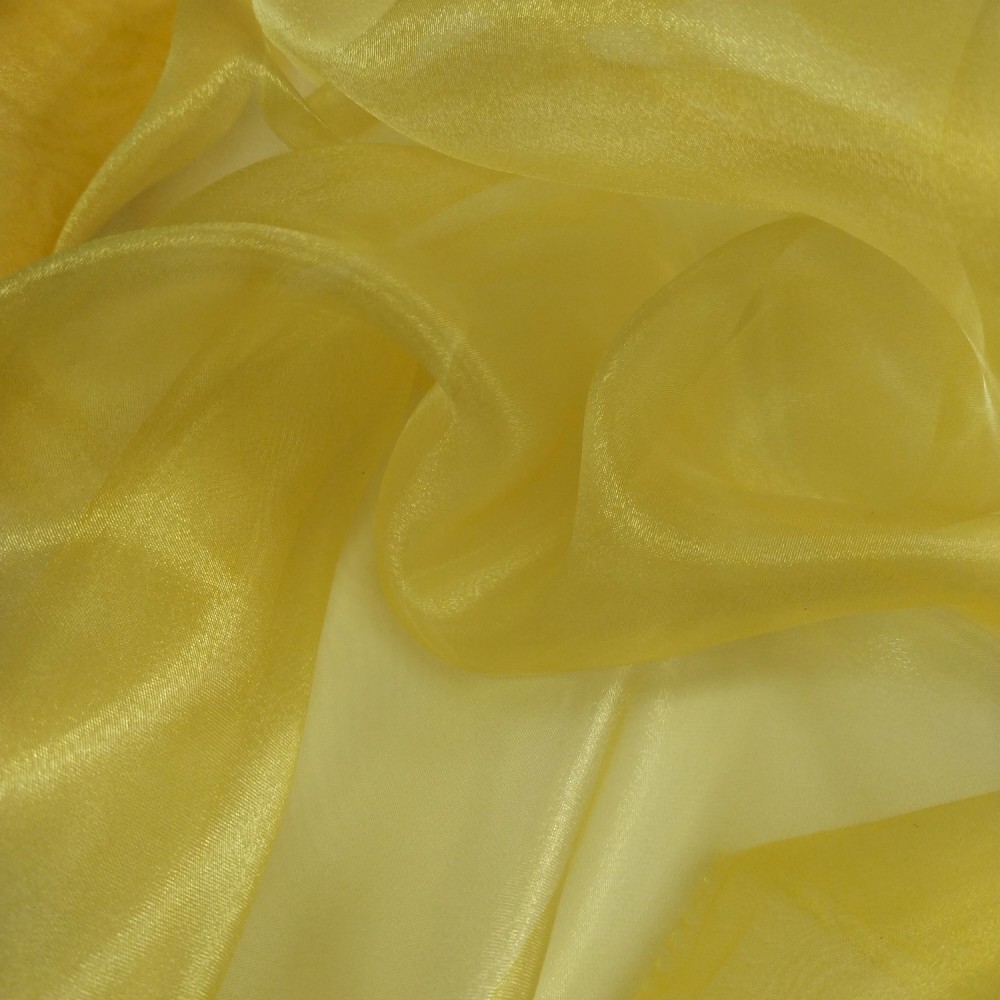 Ткань плательная органза желтого цвета, ширина 150 см
