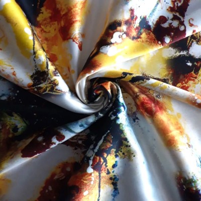 Сатин-стрейч - цвет разноцветный Сатин-стрейч - цвет разноцветный