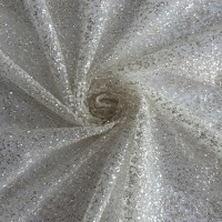 Сетка с глиттером - цвет кремовый 