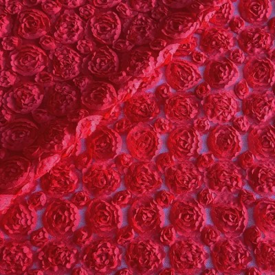 Сетка с объемным рисунком "3D" в виде розы - цвет красный Сетка с объемным рисунком "3D" в виде розы - цвет красный