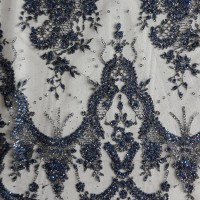 Сетка металлик - цвет черный с синими блестками Сетка металлик - цвет черный с синими блестками