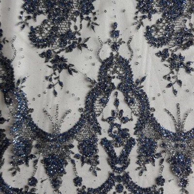 Сетка металлик - цвет черный с синими блестками Сетка металлик - цвет черный с синими блестками