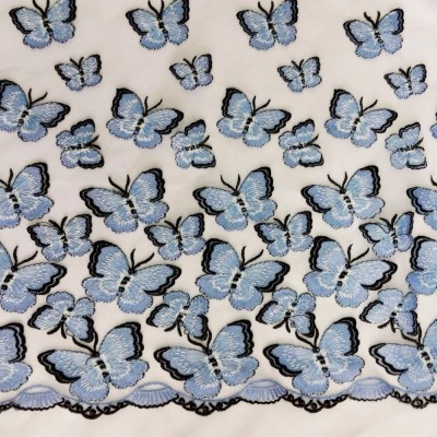 Сетка с бабочками - цвет голубой Сетка с бабочками - цвет голубой