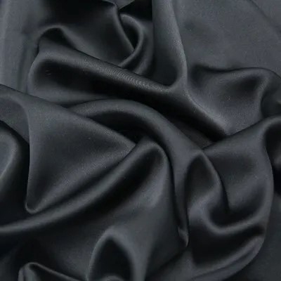 Ткань для шитья сатин-стрейч - цвет черный